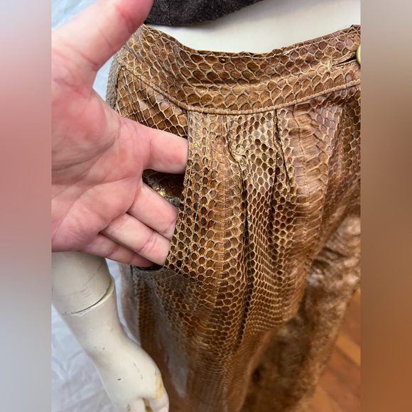 Vintage 80’s real snake skin Elodia high waisted whip snake leather pants - Picture 4 of 16